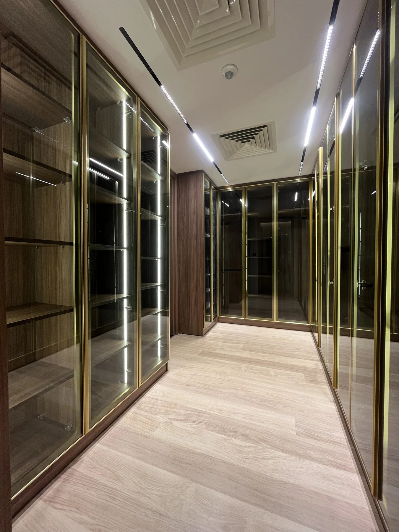 Crafted surfaces and quiet material rhythm across the home.